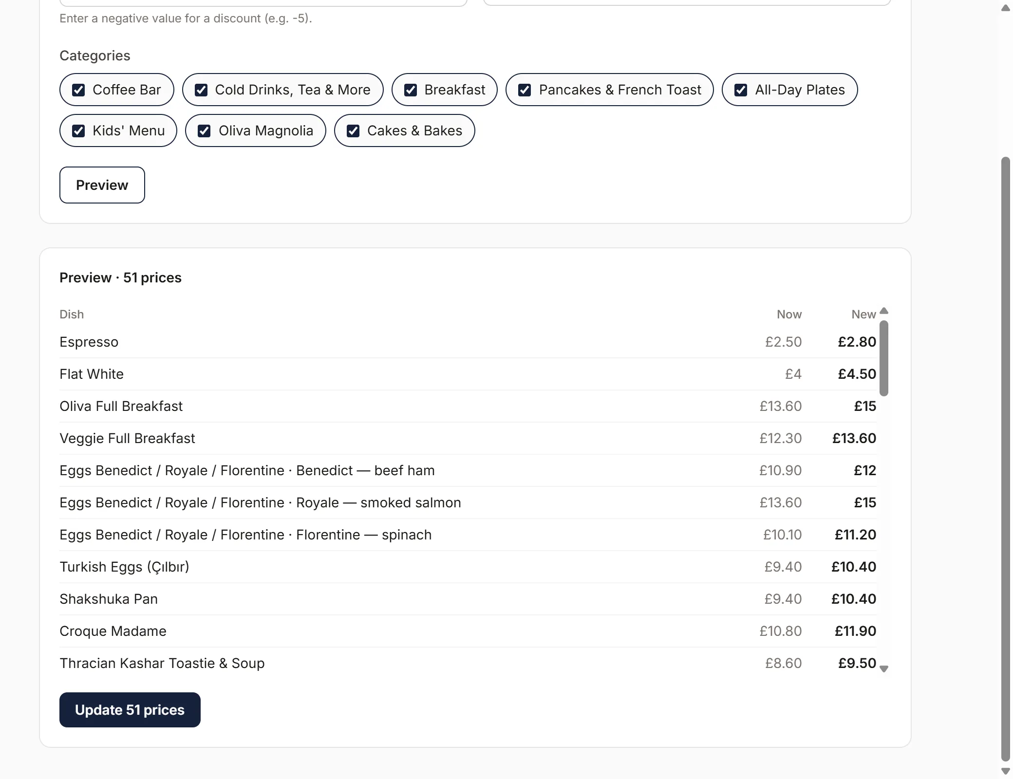 Change prices in seconds, not reprints